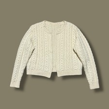 Vtg 60s Cardigan Sweater Chunky Knit Handmade...