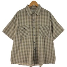Vintage Check Pattern Short Sleeve Polycotton Shirt Men's Size XXL