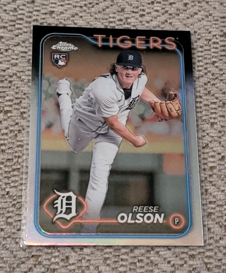 2024 REESE OLSON TOPPS CHROME REFRACTOR RC ROOKIE #40 (TIGERS)