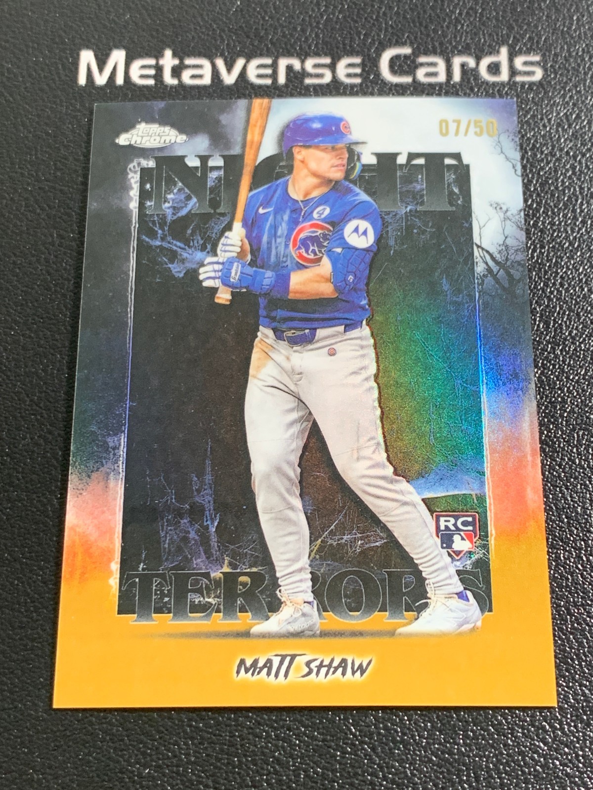 2025 Topps Chrome Update Night Terrors Gold Refractor #NT-20 RC Matt Shaw 07/50