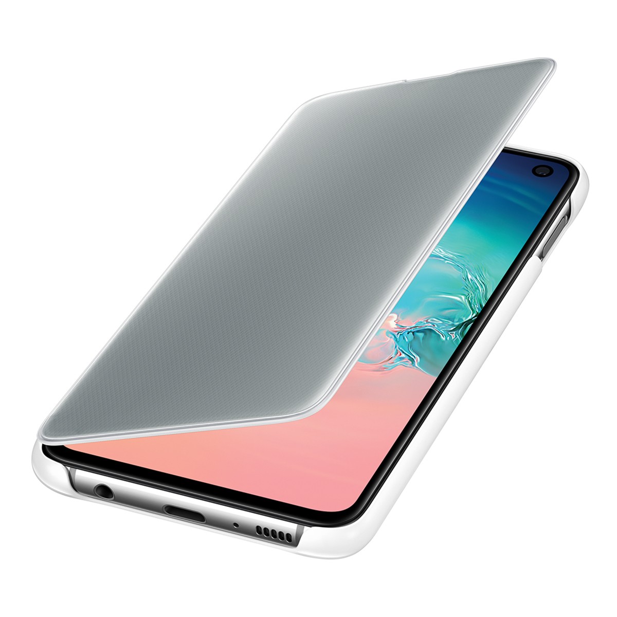 Coque Galaxy S10e Clear View Rabat Tactile Blanc pour Notification