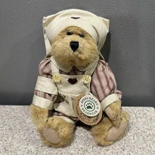 Vtg Boyds Bear Plush 8” Bailey Spring 1998  Dressed Heart Bonnet in EUC!