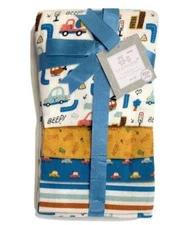 RECEIVING X4 - CRIBMATES BOYS - CARS STREET - BLANKETS COTTON 4 PACK BABY