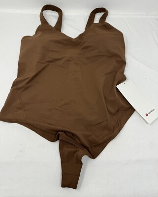 Lululemon Align Bodysuit Java Women's Size 8 JAVA Brown Tight Fit