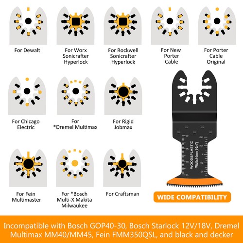10-Pack Multitool Jab Saw Blade – Double-Sided Teeth For Drywall, Wood & Metal – Oscillating Tool Blades