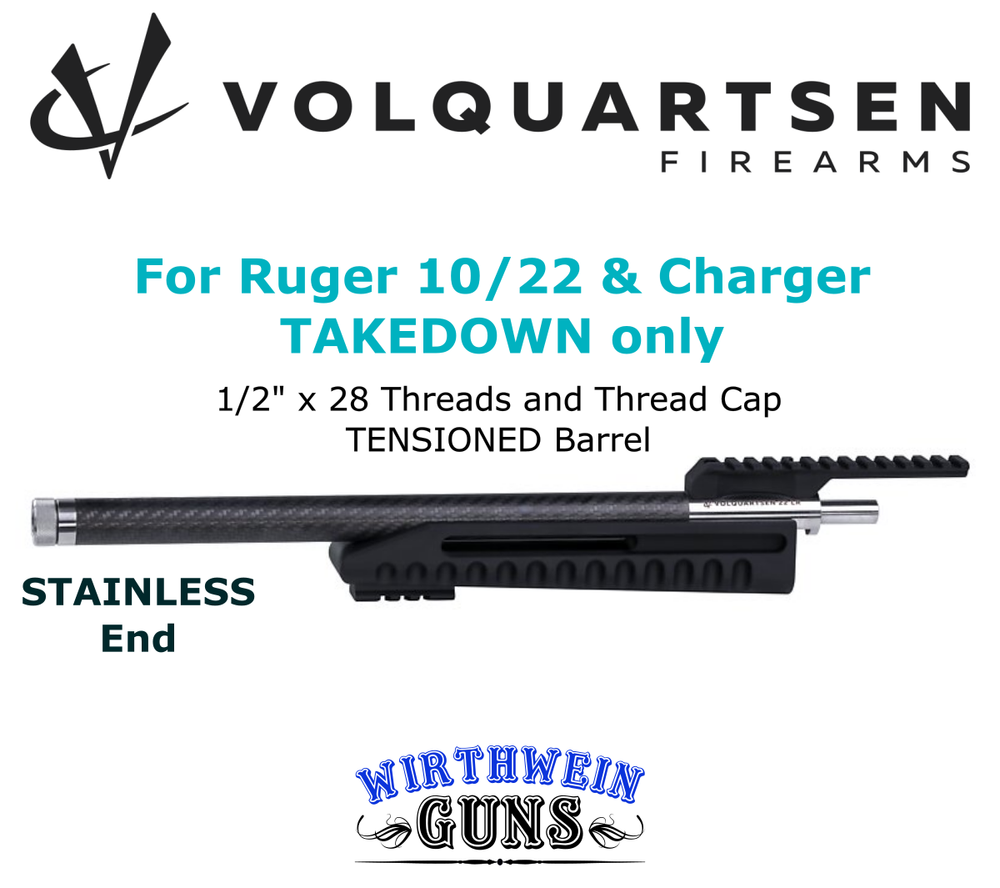 Volquartsen TAKEDOWN Stainless Carbon Fiber Barrel with Rail and Forend for Ruger 10-22 LR