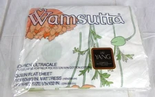 NOS Vtg 80s Wamsutta Queen Flat Sheet Jay Yang Growing Poppies 50/50 Ultracale
