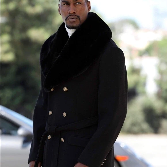 Double breasted coat mens black hotsell