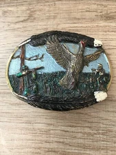 Vtg 1987 Duck Hunting Belt Buckle Made In The USA Great American Buckle Company