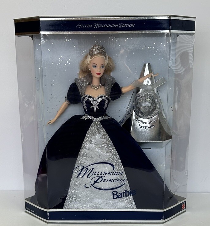 Special Edition  Millennium Princess BARBIE NIB mfg 1999 Blue Eyes New Year