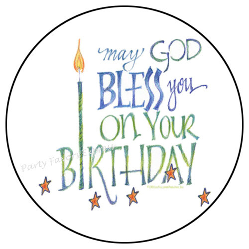 30 MAY GOD BLESS YOU ON BIRTHDAY ENVELOPE SEALS LABELS PARTY FAVOR STICKERS 1.5"