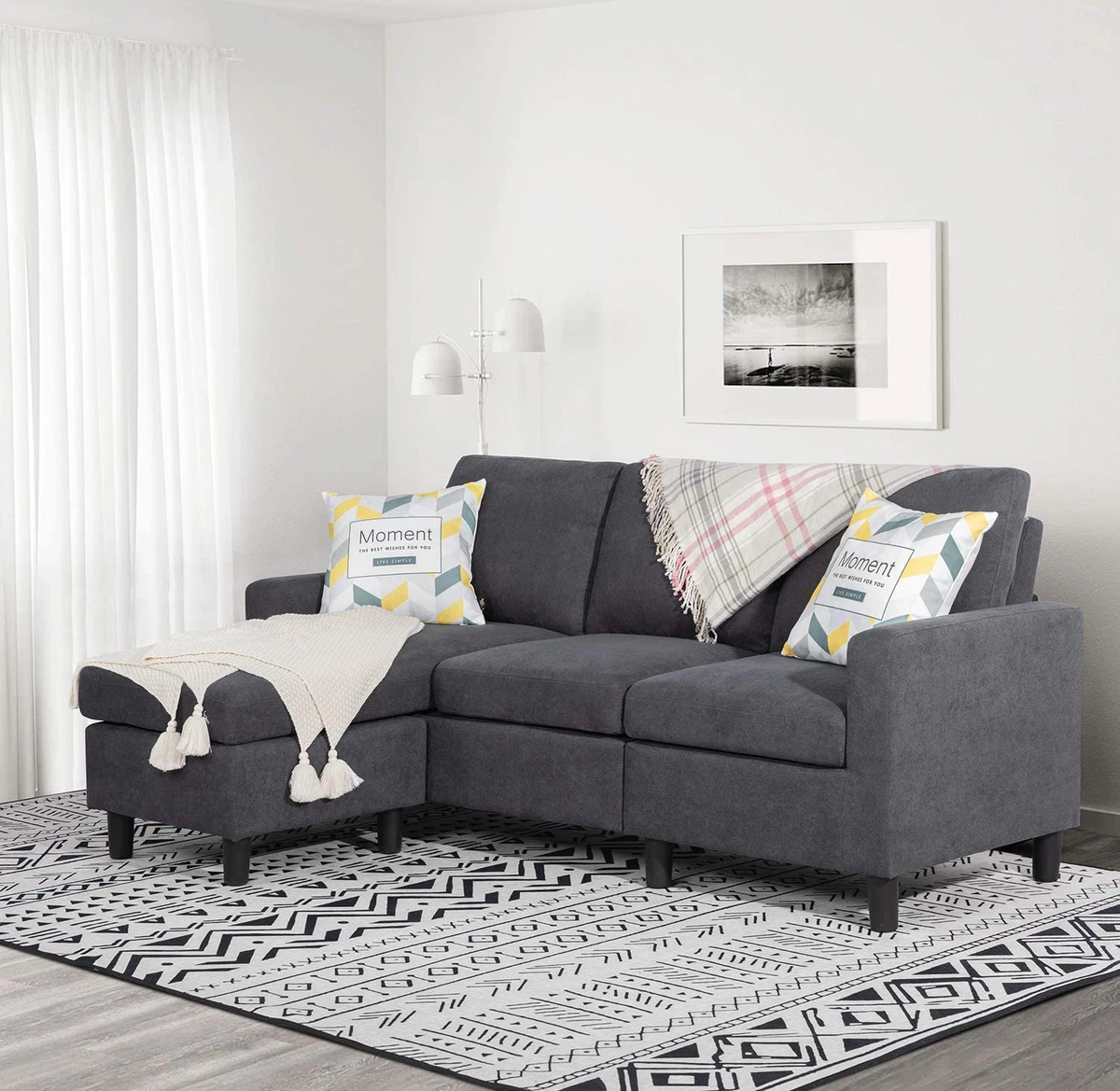 Dark grey sale small sectional