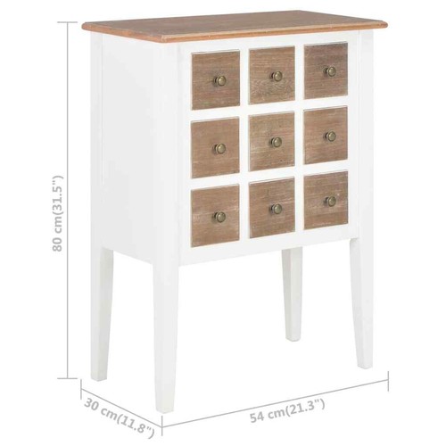 Sideboard White 54x30x80 cm Solid Wood vidaXL - Picture 8 of 9