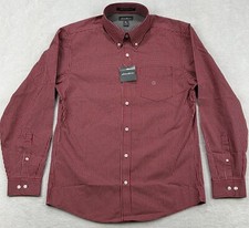 Eddie Bauer Wrinkle Free Relaxed Fit Shirt M S Red White Gray Button Down Plaid