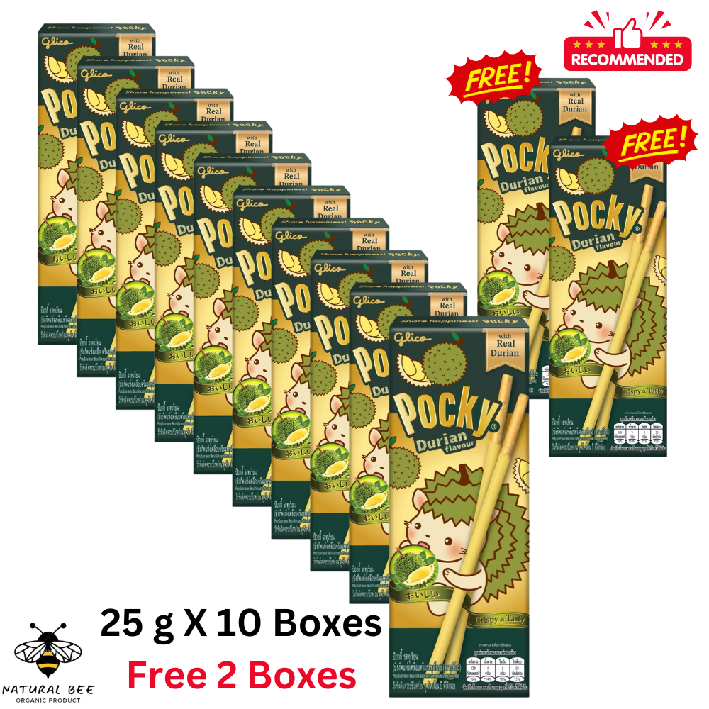 Glico Pocky DURIAN FLAVOR Biscuit Stick 25 g, 0.88 oz 10 Boxes