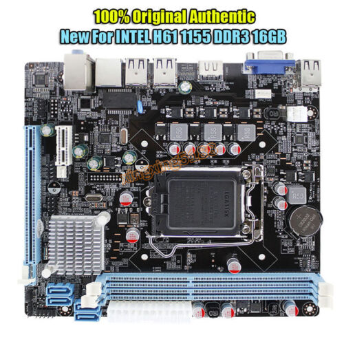 NEW for Intel H61 Socket LGA 1155 MicroATX Computer Motherboard DDR3 PLACA MAE - Afbeelding 1 van 9