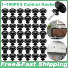 Lot Kitchen Cabinet Knobs Hardware Drawer Cupboard Handle Pulls Black Round