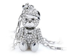 Teddy Anhänger+Halskette Zirkonia Kristall Statement Collier Ketten Modisch Reif