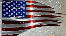 American Flag Tattered USA Metal Wall Garage Art GREAT CONDITION Man Cave!