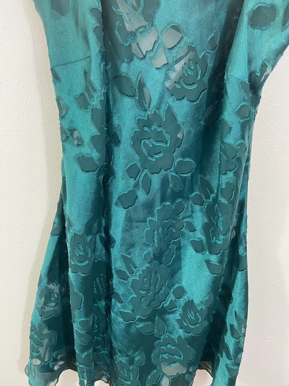 UNDERCOVER Vintage VICTORIAS SECRET abito slip M mini floreale verde Y2K raso babydoll