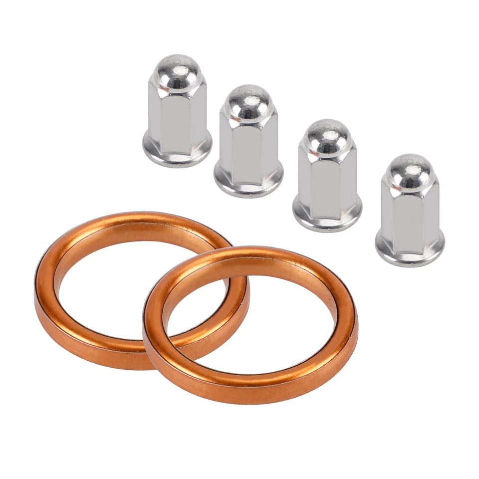 2 Exhaust Gaskets & 4 Cap Nuts For Honda CB/CL160/175/200 XL/XR250/350/500/600 - Image 2 of 4