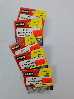 Lot of 5 New DuBro 3/16'' Nylon Landing Gear Straps #811 RC Airplane Remote