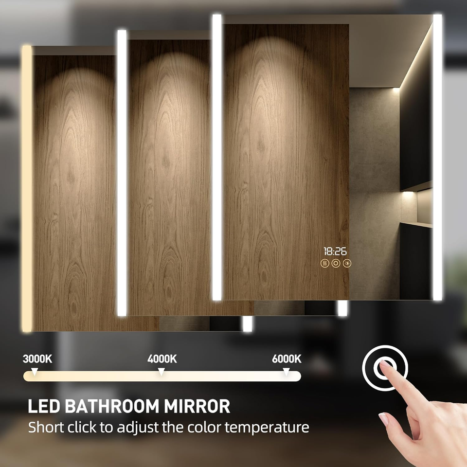 Medicine with LED Lights and Mirror, 24 X 36 Inch Surface or