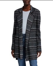 St John black Unlined Boucle tweed Knit Jacket, Sz 2