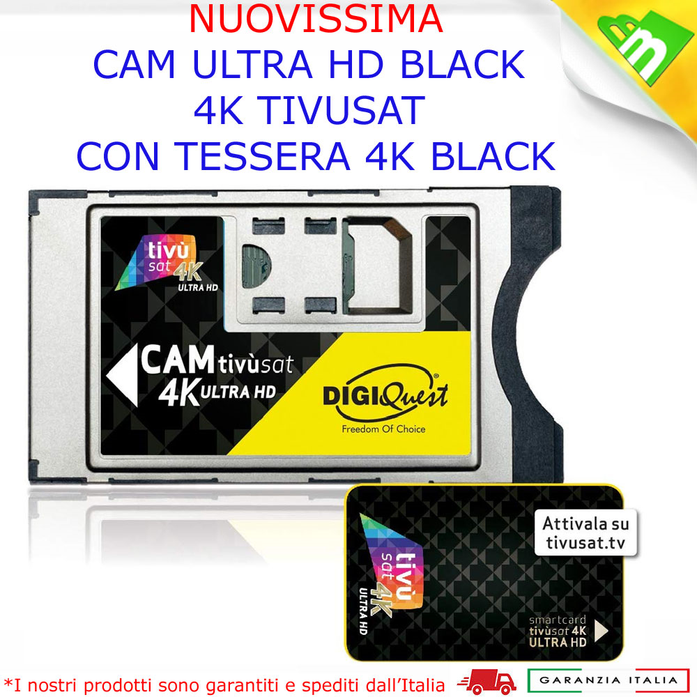 CAM TIVUSAT 4K ULTRA HD MODULO SMARTCAM CERTIFICATA CI+EPC CON SCHEDA BLACK UHD