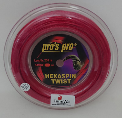 200m Tennissaite (0,16 /lfd. m) Pros Pro Hexaspin TWIST 1,25mm ROT