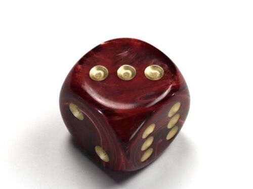 Vortex® 30mm w/pips Burgundy/gold d6 DV3024 | 30mm D6 Dice - Picture 1 of 1
