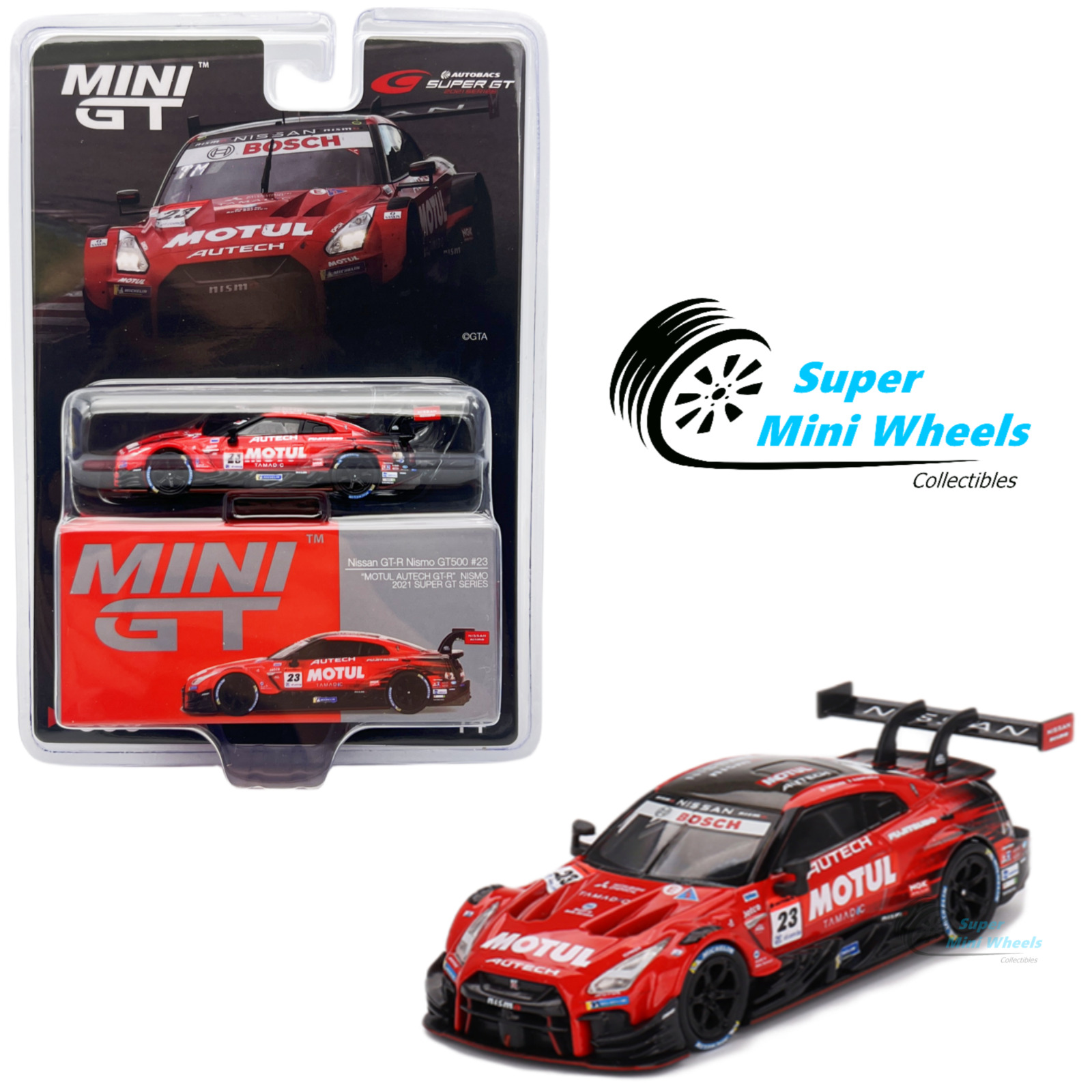 Mini GT 1:64 Nissan GT-R Nismo GT500 #23 “MOTUL AUTECH GT-R NISMO #595 –  ASA College: Florida