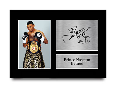 Naseem Hamed signiertes vorgedrucktes Autogramm A4 Fotodisplay Geschenk für einen Boxfan