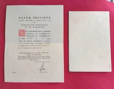 Patek Philippe 3538 Calatrava Certificate Of Origin Warranty Guarantee Vintage