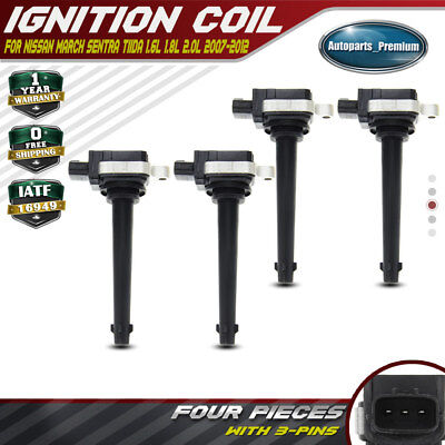 4x Ignition Coils Pack for Nissan Sentra 2007-2012 2.0L Tiida 2007-2010 UF-591