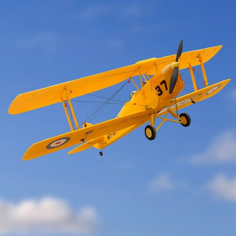Dynam Tiger Moth DH. 82 V2 Yellow 4S RC Biplane 1.3m Wingspan - Image 4 of 4