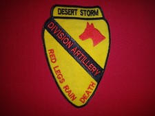 Desert Storm Naszywka US 1st Kavallerie Division Artilleria Czerwone nogi Deszcz Śmierć