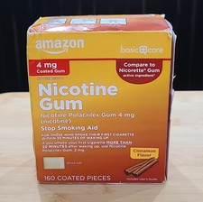 Amazon Basic Care Nicotine Polacrilex Gum, 4 Mg nicotine , 160ct, Cinnamon 9/25