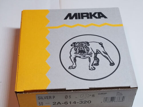 Mirka 320 Grit Sandpaper Discs Hook & Loop Back 50 Sanding Discs 5 Hole 5 Inch - Picture 1 of 12
