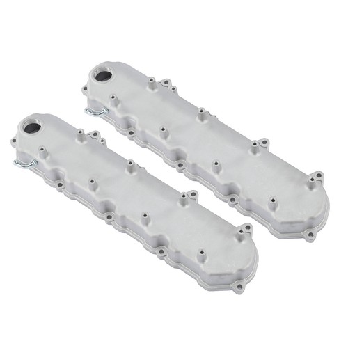 Silver Engine Valve Covers for Chevrolet GM LT Gen V 6.2L 376 14-21 Small Block - Picture 3 of 8