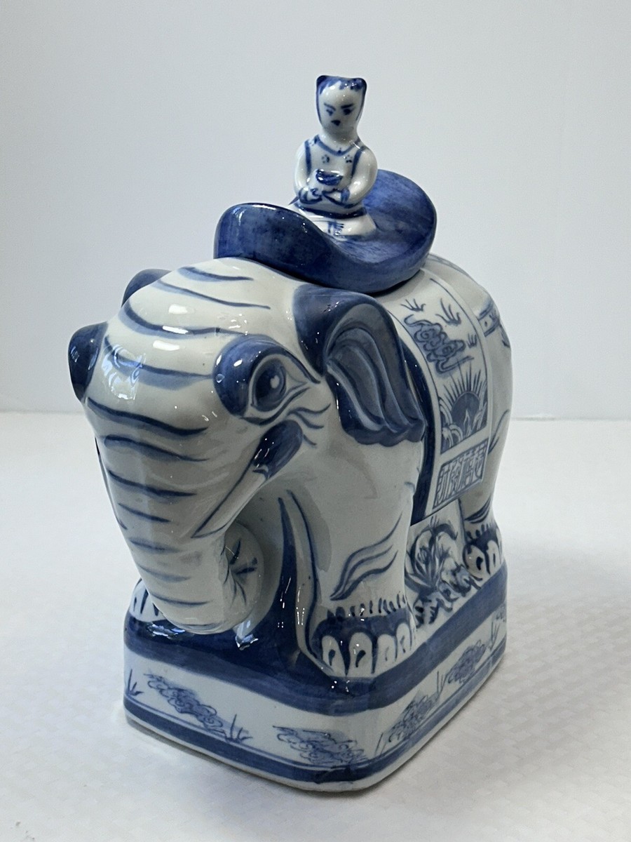 China Seas 象 陶器 置物 花器 小物入 Blue Elephant 【公式通販】