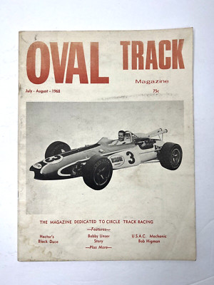 Vintage Oval Track Auto Racing Magazine July/August 1968 Volume 1 Issue ...