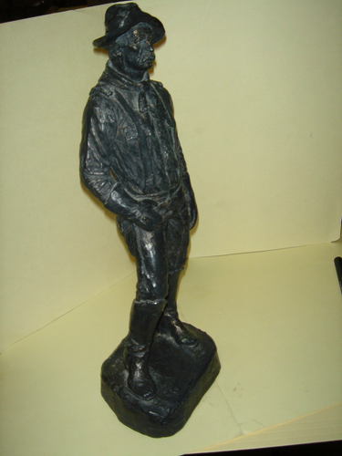 Michael Garman Cowboy “Saddle Tramp” Vintage statue is signed authentication