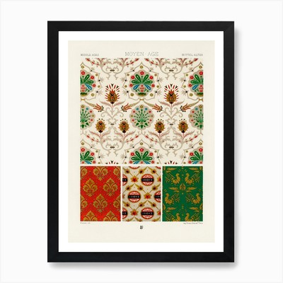Mittelalter Muster, Albert Racine gerahmtes Wandbild Poster Leinwanddruck Bild