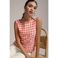 Maeve by Anthropologie Pink Orange Printed Mi...