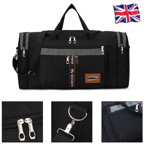 Borsa da uomo extra large grande sportiva palestra viaggio lavoro cabina borsa a botte UK HOT - Foto 8 di 18