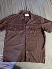 Dickies 2XL Twill Short Sleeve Work Shirt, Brown-Button Down- 2 Pocket