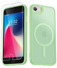 iPhone SE/8/7 Case Matte Magnetic Slim with Screen Protector Mint Green