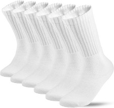 6-12 Pairs Men's Plain Solid Sports Athletic Work Crew Socks Size 9-11 10-13