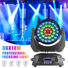 36x18W RGBWA UV LED Wash Zoom Moving Head Light DMX Stage Lighting DJ Show Xmas
